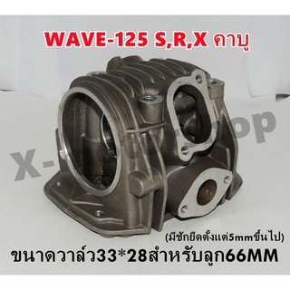 ฝาสูบแต่ง WAVE125 S,R,X รุ่นคาบู ขนาดวาล์ว 33*28 ลูกสูบขนาด66MM ต้องมีชักยืดตั้งแต่ 5mm ขึ้นไป พร้อมของแถม