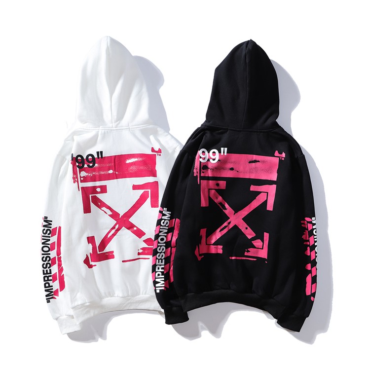 OFF WHITE new pink graffiti arrow hoodie