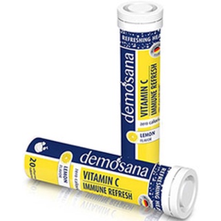 วิตามินซี เม็ดฟู่ละลายน้ำ DEMOSANA VITAMIN-C  LEMON ( รส เลมอน 20 เม็ด/1 หลอด )