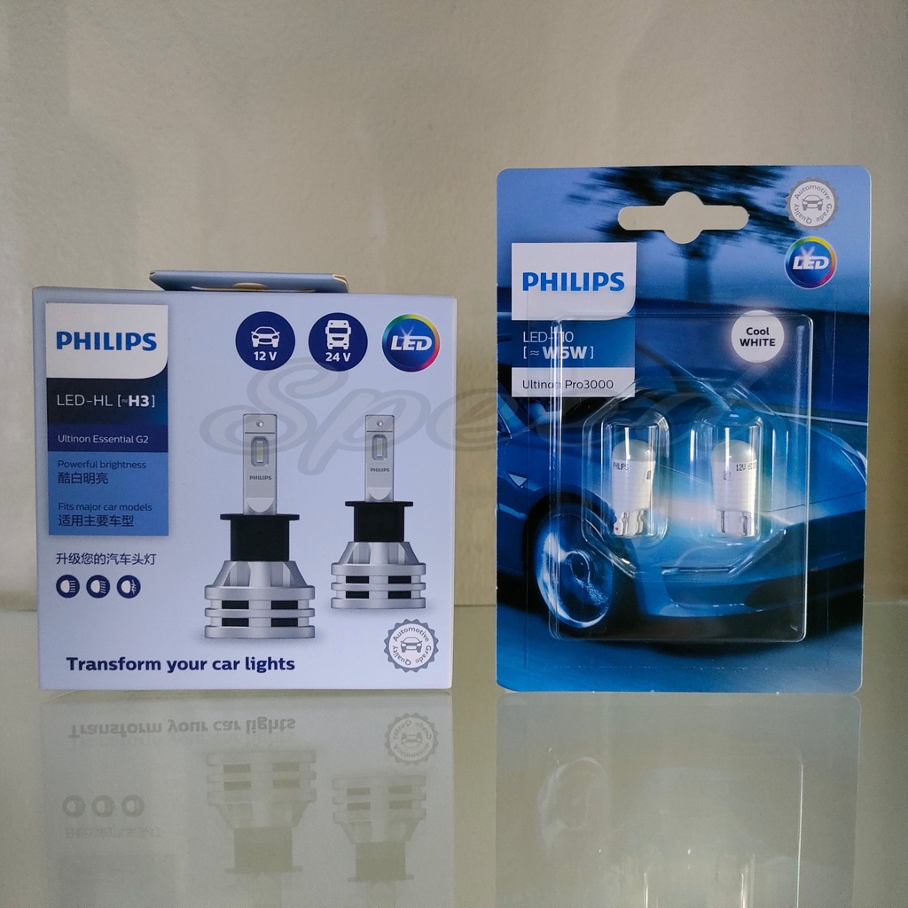 Philips หลอดไฟรถยนต์ Ultinon Essential LED+150% Gen2 6500K H3 แถมฟรี Philips Pro3000 LED T10 6000K