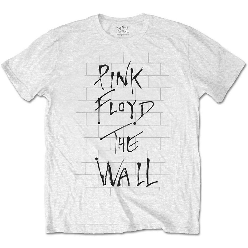 Pink Floyd 'The Wall &amp; Logo' (White) T-Shirt - NEW