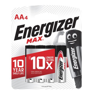 ถ่านอัลคาไลน์ E91-BP4 AA แพ็ค4ก้อน Energizer Max/Alkaline batteries E91-BP4 AA, 4 pack, Energizer Max