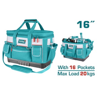 TOTAL กระเป๋าใส่เครื่องมือช่าง กระเป๋าช่าง ขนาด 16 นิ้ว รุ่น THT56161 (TOTAL tools bag 16") เฉพาะกระเป๋าไม่รวมเครื่องมือ