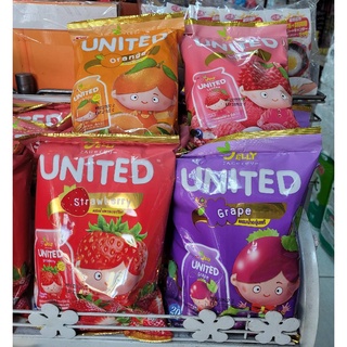 💡พร้อมส่ง💡Jelly united (Grape Orange Lychee Straw) เยลลี่ พุดดิ่ง แช่เย็นกินหนึบๆได้ หอมอร่อยมาก ขนาด 400g มี 20ซองเล็ก