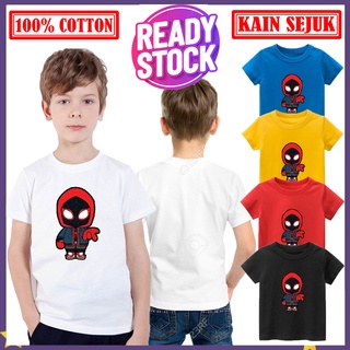 เสื้อเชิ้ต ผ้าฝ้าย 100% พิมพ์ลาย MARVEL SPIDERMAN สําหรับเด็ก