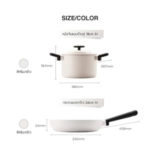 LocknLock หม้อมีฝาปิด Casserole 18 cm. DECORE' collection รุ่น LDE1182IH