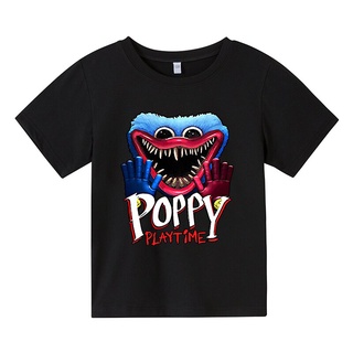 เสื้อยืดผ้าฝ้าย เสื้อยืดคอกลม พิมพ์ลาย Kawaii Huggy Wuggy S Korean Poppy Playtime Game 3 12Y เข้ากับทุกการแต่งกาย แฟชั่