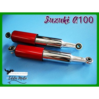 SUZUKI A100 AS100 A80 AS80 AP50 REAR SHOCK SET “RED”  (310 mm.) // โช๊คหลัง A100 สีแดง คุณภาพดี