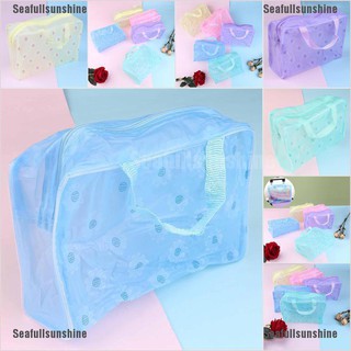 Seafullsushine กระเป๋าเครื่องสําอาง พลาสติก PVC ใส