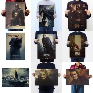 โปสเตอร์กระดาษคราฟท์ ลายแบทแมน Dark Knight Joker Heath Ledger สไตล์เรโทร สําหรับตกแต่งบ้าน หอพัก