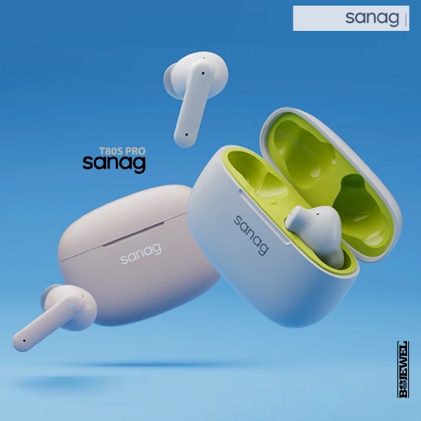 Sanag T80S PRO Active หูฟังตัดเสียงรบกวน Dual Host AAC Hi-Fi TWS หูฟังไร้สาย ANC 4 MIC BT5.1 IPX7