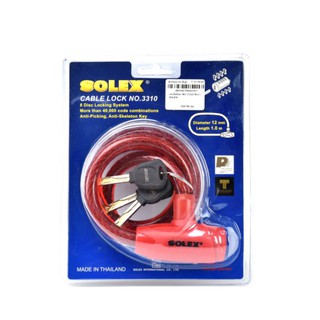 SOLEX เคเบิ้ลล็อค NO.3310 สีแดง