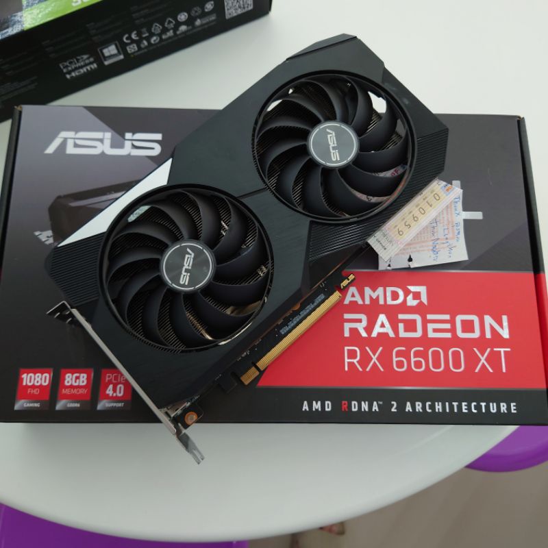 มือสอง AMD RADEON RX6600XT OC 8GB ASUS DUAL ประกัน SYNNEX เกือบ 2ปี Dual Radeon™ RX 6600 XT OC Editi