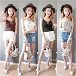 เสื้อสายเดี่ยวผ้าไหมพรม