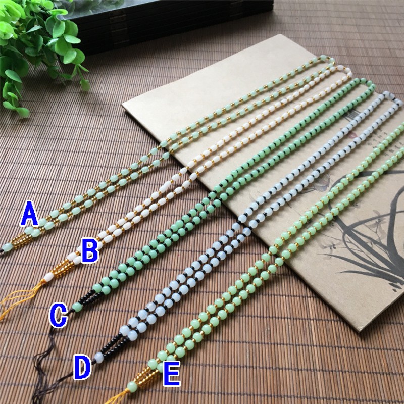 สร้อยคอหยกคริสตัลทอมือ สีเขียว หลากสี บูติก สําหรับผู้ชาย และผู้หญิง