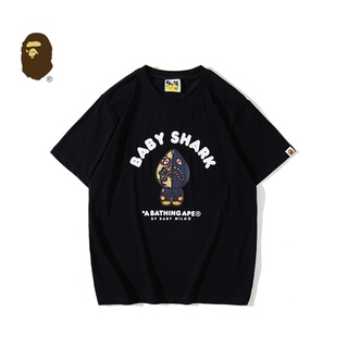 [S-5XL] 3573 Bape เสื้อยืดแขนสั้น พิมพ์ลายฉลาม สําหรับผู้หญิง ผู้ชาย