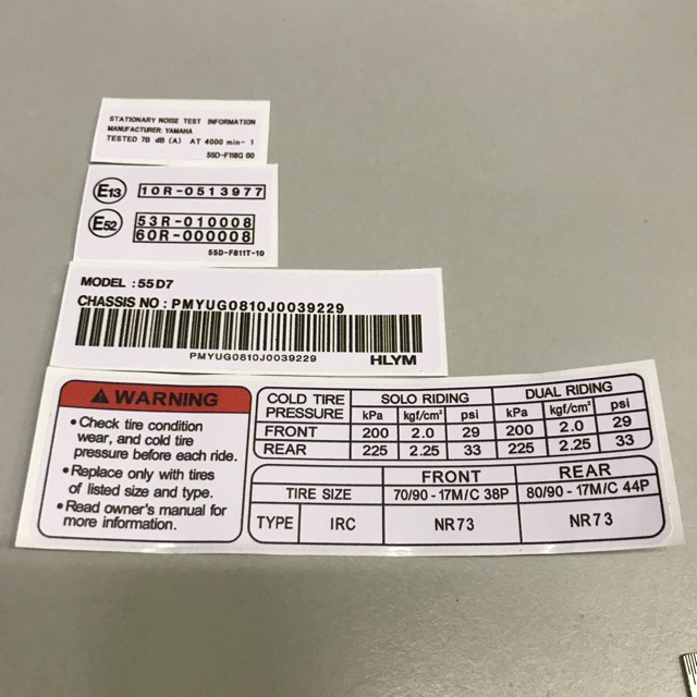 Hong Leong Yamaha Arm Sticker LC135 V1 V2 V3 V4 V5 V6 Y15ZR V1 V2 Y125Z/ZR LAGENDA 115/FI