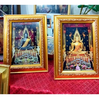 พระพุทธชินราช กรอบรูปกระจก ติดบ้าน เสริมดวง โชคลาภ ตั้งโต๊ะ