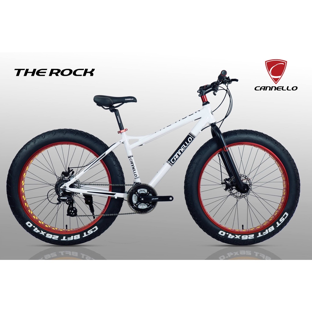 จักรยานล้อโต Cannello The Rock  3x8 speed  ขนาดล้อ 26x4.0 นิ้ว  สีขาว  - รุ่นขายดีมาก