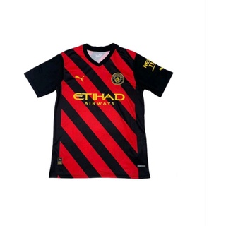 เสื้อกีฬาแขนสั้น ลายทีมชาติฟุตบอล Man City away gradeori 2023