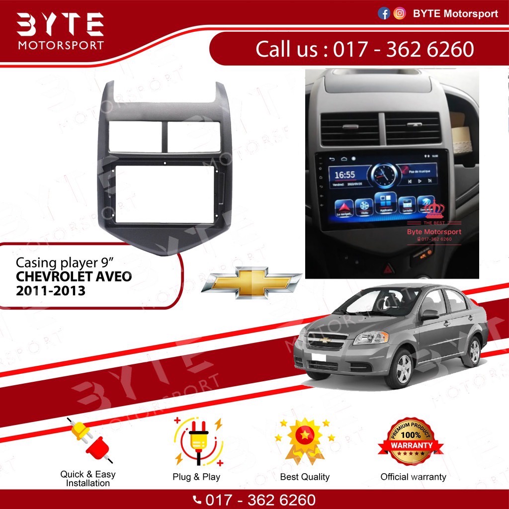 ปลอกเครื่องเล่น Android 9" Chevrolet Aveo 2011-2013 (พร้อม Canbus)