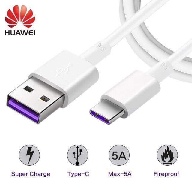 สายชาร์จHuawei P20,P20pro,P10,mate9,mate10pro,nova 3e USB for Type-c super charge