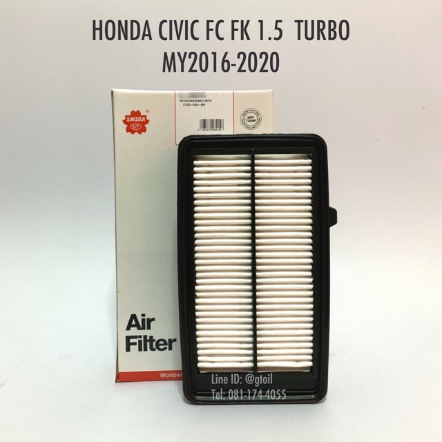 ไส้กรองอากาศ กรองอากาศ HONDA CIVIC FC FK 1.5 TURBO ปี 2016-2020 by Sakura OEM