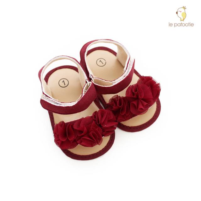 LE PATOOTIE Prewalker Shoes รองเท้าแตะเด็กผู้หญิง - Belle Maroon