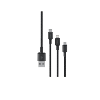 ราคาถูก Orsen by Eloop S9 / S9L / S9M / S9C สายชาร์จ ไนลอนถัก USB Data Cable 2.1A Lightning/Micro/Type-C