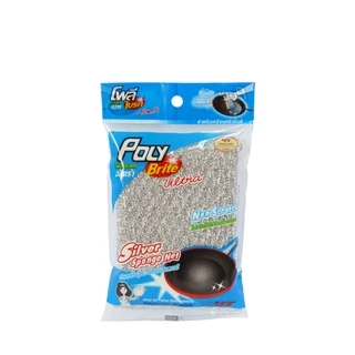 Poly-Brite โพลี-ไบรท์ ฟองน้ำหุ้มตาข่ายซิลเวอร์ ไม่ก่อให้เกิดริ้วรอย