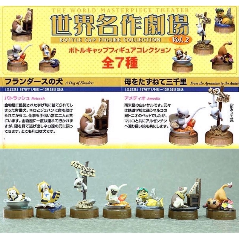 The World Masterpiece Theater Bottle Cap Figure Collection Vol. 2 (Set of 8) by Kaiyodo