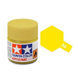 สีสูตรน้ำทามิย่า Tamiya Acrylic X8 Lemon Yellow 10ml