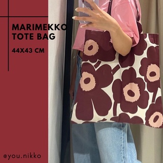 Marimekko tote bag ดอกสีแดงเข้ม ของแท้ 100% มีป้ายแท็ก