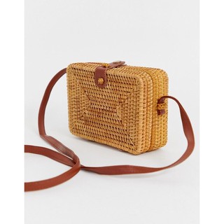 [พร้อมส่ง] กระเป๋าหวาย (Rattan Bag) ทรงกล่อง