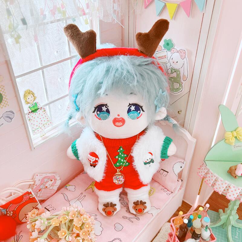 เสื้อกั๊กรองเท้าซานตาคลอสสโนว์แมนรองเท้า Elk 20 เซนติเมตรสําหรับตุ๊กตา