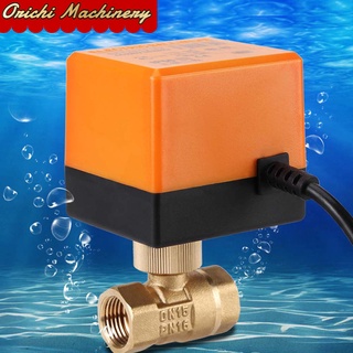 AC 220V Brass Electric Motorized Ball Valve 2 Way 3‑Wire 1.6Mpa Thread DN15 DN25