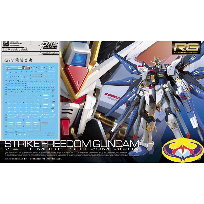 DALIN WATER DECAL RG19 สําหรับ RG STRIKE FREEDOM GUNDAM