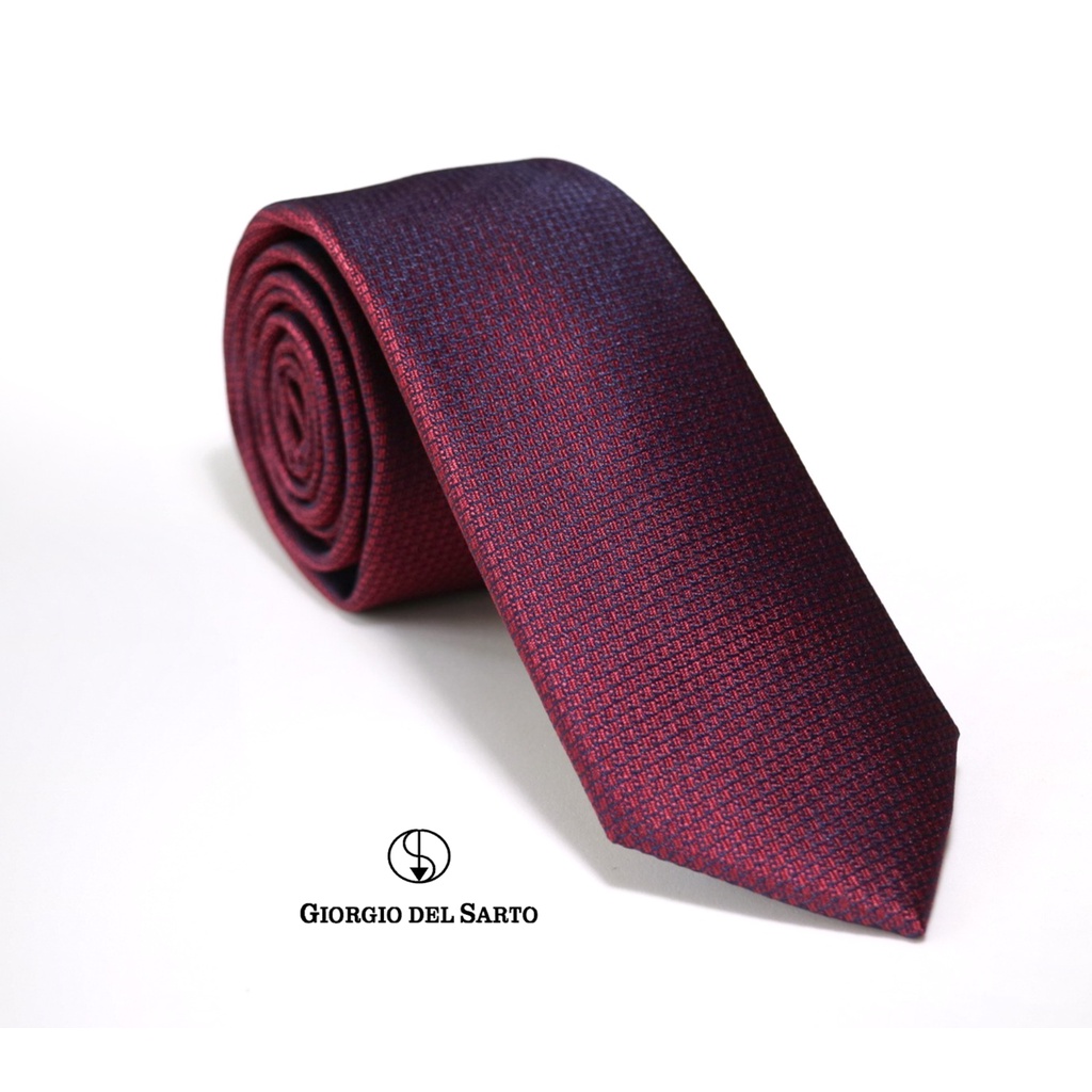 Giorgio Del Sarto Necktie 6 cm Red with Fabric Texture เนคไทสีแดงลายพื้นมีเท็กเจอร์