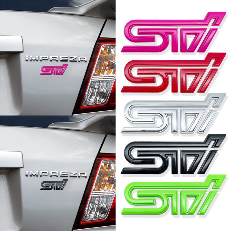 สติกเกอร์โลหะโครเมี่ยม ลายโลโก้สัญลักษณ์ STI 3D อุปกรณ์เสริม สําหรับ Subaru Impreza WRX STI Forester