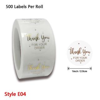 สติ๊กเกอร์ฟอยล์สีทอง wit thank you 500 ชิ้นสําหรับติดตกแต่ง