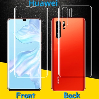 ฟิล์มไฮโดรเจลกันรอยหน้าจอ และฟิล์มไฮโดรเจล ด้านหลัง สําหรับ Huawei Nova 7 8 9 Pro 7SE 6 5G P30 P40 P50 P20 Pro P40 Pro Plus