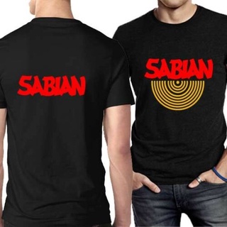 เสื้อยืดครอปเสื้อยืด พิมพ์ลายเครื่องดนตรี 2 ด้าน Sabian Cymblas Drum สําหรับผู้ชาย และผู้หญิงS-5XL