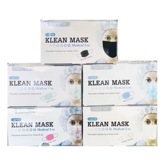 Klean Mask Longmed หน้ากากอนามัย 1 กล่อง 50 ชิ้น สี ชมพู 16437 / ขาว 17759 / เขียว 19437 / ฟ้า 18282