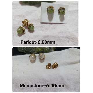 ต่างหูหินแท้/Peridot/moonstone/หินประจำเดือนเกิด