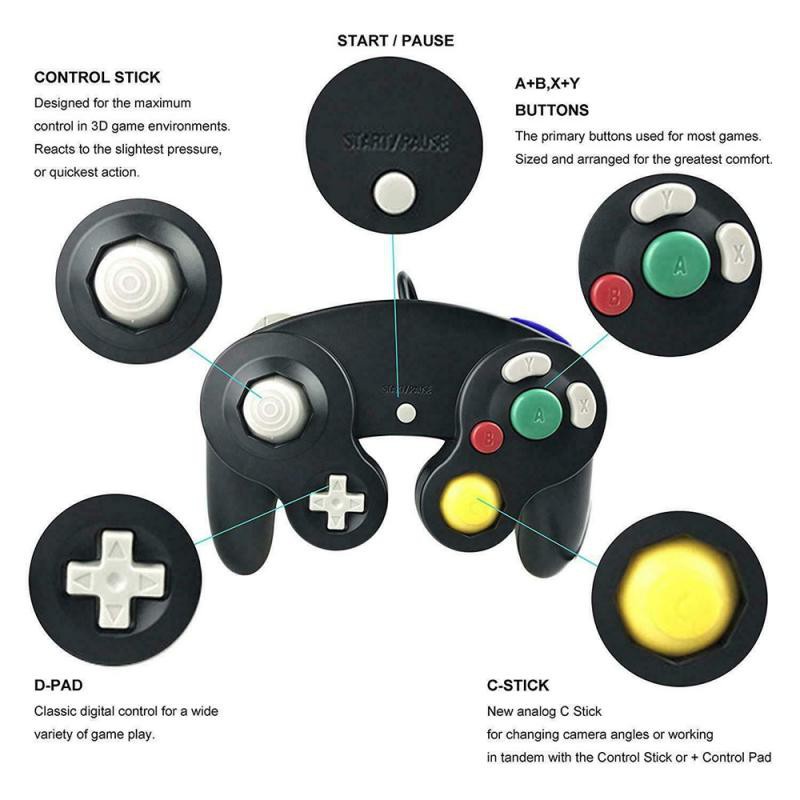 Wired Gamepad For Nintendo Gc Wii U Ngc Gc For Gamecube Controller For Wii Wiiu Gamecube For Joystick Joypad Game Acce Shopee Thailand