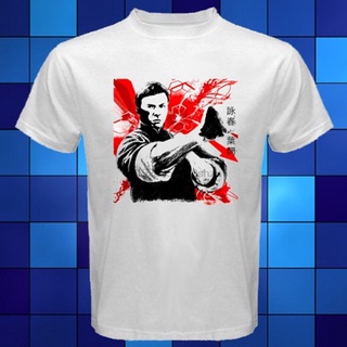 เสื้อยืดผ้าฝ้าย ใหม่ เสื้อยืด ลาย WING CHUN KUNG FU สีขาว ไซซ์ S M L XL 2XL 3XL