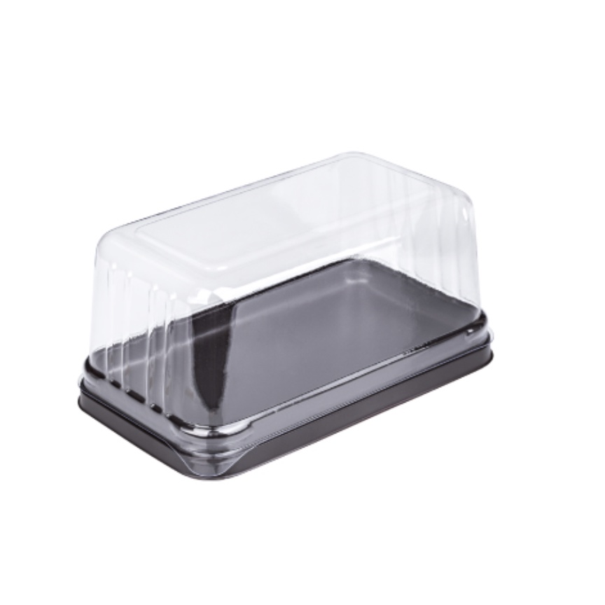 กล่องเบเกอรี่ กล่องพลาสติก E55 ฐานน้ำตาล