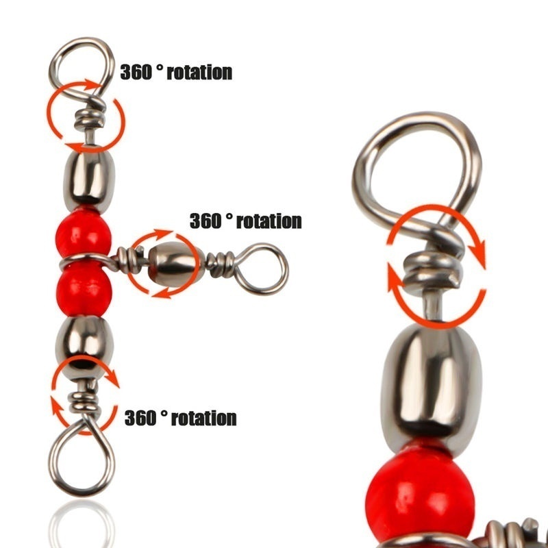 [10 ชิ้น 360 องศาอุปกรณ์ตกปลา Snap ][ลูกปัดหมุนได้ 3 ทาง] - รูปที่ 3