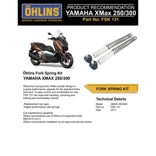 Ohlins Fork KIt Yamaha XMAX 300 FSK131