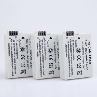 มิลลิแอมป์ชั่วโมง LP-E8 LP E8 LPE8 กล้องแบตเตอรี่แบตเตอรี่แบบชาร์จไฟสำหรับ Canon EOS 550D 600D 650D 700D Rebel T2i X4